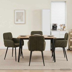 vidaXL Καρέκλες φαγητού 4 pcs Φιλικό Δερμάτινο Σουέντ