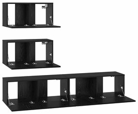 vidaXL Σετ επίπλου τηλεόρασης 4 pcs Μαύρη δρυς 80 x 30 x 30 εκ