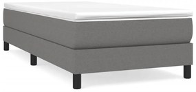 vidaXL Κρεβάτι Boxspring με Στρώμα Σκούρο Γκρι 90x190 εκ. Υφασμάτινο