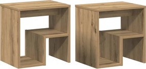 vidaXL Κομοδίνα 2 τεμ. Τεχνίτης Δρυς 40x30x40 εκ. από Επεξεργ. Ξύλο