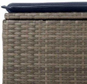 vidaXL Σκαμπό Κήπου Γκρι 55 x 55 x 37εκ συνθετικό ρατάν