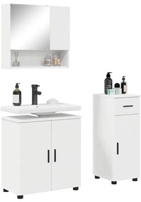 vidaXL Σετ Επίπλων Μπάνιου με συρτάρι 3 pcs Λευκό 61 x 35 x 64 εκ.