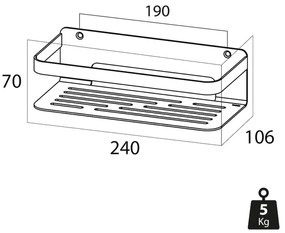 Tiger Ράφι Ντουζιέρας Caddy Χρωμέ 1400030346 - Ασήμι