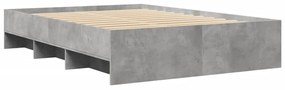 vidaXL Πλαίσιο Κρεβατιού Γκρι Σκυροδέματος 140x200 εκ. Επεξεργ. Ξύλο