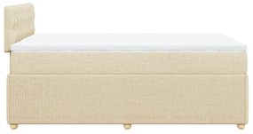 vidaXL Κρεβάτι Boxspring με Στρώμα Κρεμ 120x190 εκ. Υφασμάτινο