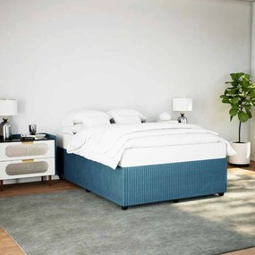 vidaXL Πλαίσιο Κρεβατιού Σκούρο Μπλε 140x200 εκ. Βελούδινο