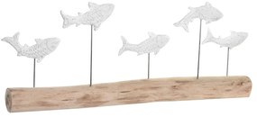 Διακοσμητική Φιγούρα DKD Home Decor Παλαιωμένο φινίρισμα Καφέ Λευκό Ρητίνη Ξύλο από Μάνγκο Σπείρες (77 x 8 x 31 cm)