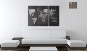 Πίνακας - Map of the World (Spanish language) - triptych 60x40