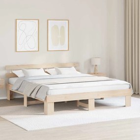 vidaXL Κρεβάτι με κεφαλάρι 180x200 εκ μασίφ ξύλου πεύκου