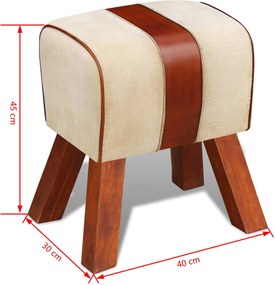 vidaXL Σκαμπό Βιβλίου Καφέ Δέρμα