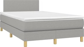 vidaXL Κρεβάτι Boxspring με Στρώμα &amp; LED Αν.Γκρι 120x200 εκ Υφασμάτινο
