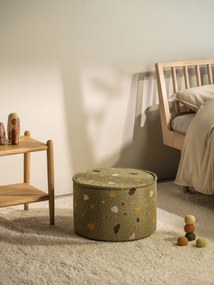 Terrazzo Πουφ Σκαμπο Υφασμα Μπουκλε / Σενιλ Ανοιχτό Πράσινο