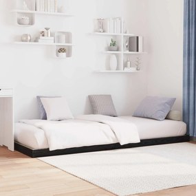 vidaXL Κρεβάτι δαπέδου Μαύρη Οξυά 80 x 200 cm Επεξεργασμένο ξύλο