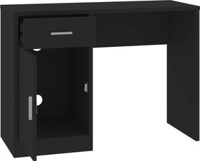 vidaXL Γραφείο με Συρτάρι &amp; Ντουλάπι Μαύρο 100x40x73 εκ. Επεξεργ. Ξύλο