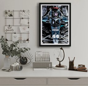 Πόστερ &amp; Κάδρο  Lewis Hamilton F012 40x50cm Μαύρο Ξύλινο Κάδρο (με πόστερ)