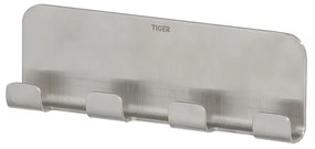 Άγκιστρο Μπάνιου Colar 1314730946 Τετραπλό 2x15,5x4,9cm Brushed Stainless Steel Tiger Ανοξείδωτο Ατσάλι