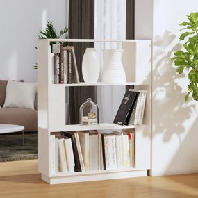 vidaXL Βιβλιοθήκη/Διαχωριστικό Χώρου Λευκό 80x25x101 εκ. Μασίφ Πεύκο