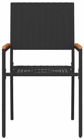 vidaXL Καρέκλες κήπου που σωριάζονται 4 pcs Μαύρο, Καφέ