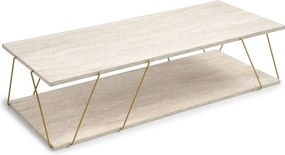 Coffee Table Labranda - Gold, Travertine Travertine 
Gold