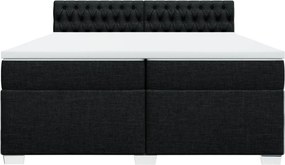 vidaXL Κρεβάτι Boxspring με Στρώμα Μαύρο 200x200 εκ. Υφασμάτινο