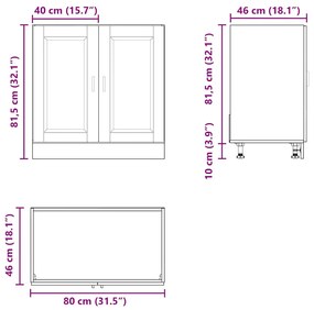 Ντουλάπι βάσης νεροχύτη Porto Καφέ Δρυς 80x46x81,5 cm - Καφέ