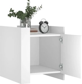 vidaXL Κομοδίνο Λευκό 45x50x50 εκ. από Επεξεργασμένο Ξύλο