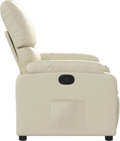 vidaXL Πολυθρόνα Ανακλινόμενη Κρεμ από Συνθετικό Δέρμα