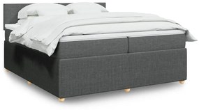 ΚΡΕΒΑΤΙ BOXSPRING ΜΕ ΣΤΡΩΜΑ ΣΚΟΥΡΟ ΓΚΡΙ 200X200 ΕΚ. ΥΦΑΣΜΑΤΙΝΟ 3287557