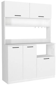 Έπιπλο κουζίνας Tuco 3 Megapap χρώμα λευκό 123,8x40x180εκ.