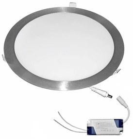 Adeleq Led Φωτιστικό Ψευδοροφής Αλουμινίου Στρογγυλή 25W 6300K 120° Σατινέ D300 21-0251660