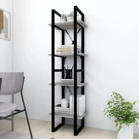 vidaXL Βιβλιοθήκη με 4 Ράφια Γκρι Sonoma 40x30x140 εκ. Επεξεργ. Ξύλο