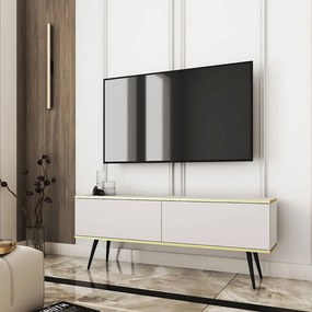 Έπιπλο Τηλεόρασης Oro STVb+BL 135x32x53cm White-Black