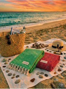 Stewehome Σετ 2 τεμαχίων πετσέτες παραλίας από 100% βαμβάκι πλεκτές 100x180 cm