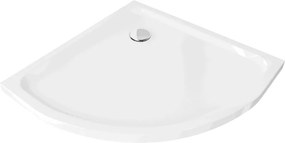 Mexen Flat ημικυκλικός ντους slim 70 x 70 cm, λευκό, σιφόνι χρωμίου - 41107070