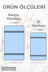 Stewehome Σετ πετσέτες μπάνιου και χεριών από 100% βαμβάκι 50x70 cm