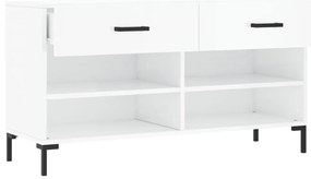vidaXL Παπουτσοθήκη Γυαλιστερό Λευκό 102x35x55 εκ. Επεξεργασμένο Ξύλο