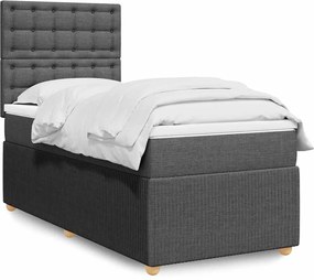 vidaXL Κρεβάτι Boxspring με Στρώμα Σκούρο Γκρι 80x200 εκ. Υφασμάτινο