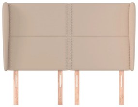 vidaXL Κεφαλάρι με Πτερύγια Καπουτσίνο 147x23x118/128 εκ. Συνθ. Δέρμα
