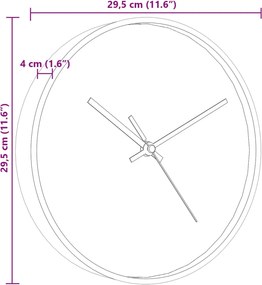 vidaXL Ρολόι Τοίχου Ø25,5 εκ. Πολυστυρένιο και Μπλε