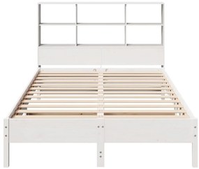 vidaXL Κρεβάτι Βιβλιοθήκη Χωρίς Στρώμα 140x200 εκ Μασίφ Ξύλο Πεύκο