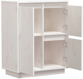 vidaXL Ντουλάπι Λευκό 60 x 34 x 75 εκ. από Μασίφ Ξύλο Πεύκου