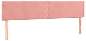 vidaXL Κρεβάτι Boxspring με Στρώμα Ροζ 200x200 εκ. Βελούδινο