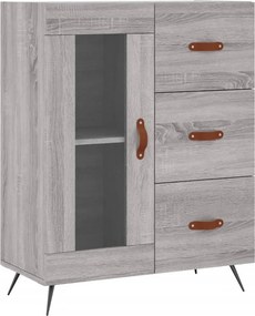 vidaXL Ντουλάπι Γκρι Sonoma 69,5 x 34 x 180 εκ. Επεξεργασμένο Ξύλο