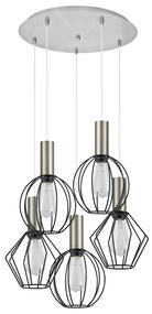 SE21-NM-4-5BL-GR12 ADEPT FLEX Nickel Matt Pendant Black Metal Grid+ HOMELIGHTING 77-8921