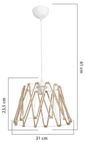 Φωτιστικό οροφής μονόφωτο PWL-1160 Ε27 μπεζ Φ31x61εκ