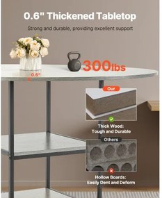 VEVOR 47 in Round Dining Table Wood Kitchen Table for 2-4 Person (Only Table)