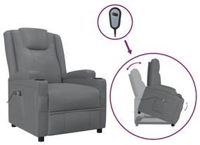 vidaXL Πολυθρόνα Ανακλινόμενη Ανθρακί από Συνθετικό Δέρμα