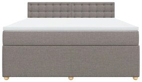 vidaXL Κρεβάτι Boxspring με Στρώμα Taupe 180x200 εκ. Υφασμάτινο