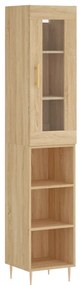 vidaXL Μπουφές Sonoma δρυς 34,5 x 34 x 180 εκ. από Επεξεργασμένο Ξύλο