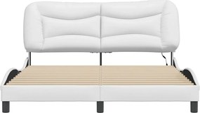 vidaXL Πλαίσιο κρεβατιού με LED χωρίς στρώμα Hvar Λευκό 160x200εκ.